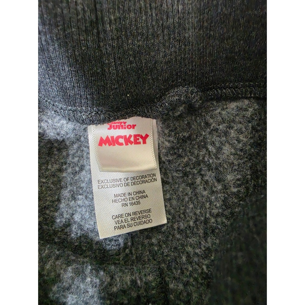 Disney Mickey Mouse Toddler Boys Charcoal Gray Plaid Knee Patch Joggers 2T - Picture 3 of 5